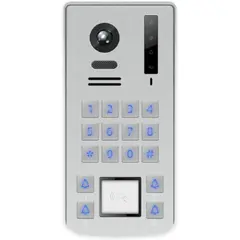 HONNOR SECURITY Video kaputelefon 4 hívógombos kültéri egység, vandálbiztos, nyomógombos kódzáras, kártyaolvasós, 110° 1080P CMOS kamerával, IP66