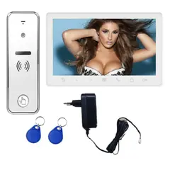 HONNOR SECURITY Video Kaputelefon szett, digitális, 2 vezetékes, EM 125Khz kártyás beléptetéssel, 7" TFT-LCD monitor 