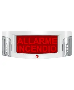 TECNOFIRE Címezhető vizuális és hangjelző eszköz tűzjelzéshez (VAD). Programozható nyugtázható/nem nyugtázható funkció