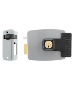 JIS Elektromos rátét zár, balos, felületre szerelhető, cilinderes (50-80mm), 12V AC