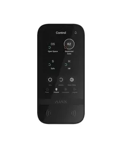 AJAX SYSTEMS Ajax KeyPad TouchScreen vezet&eacute;k n&eacute;lk&uuml;li billentyűzet &eacute;rintők&eacute;pernyővel &eacute;s &eacute;rint&eacute;s n&eacute;lk&uuml;li kezel&eacute;s, fekete