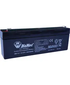 DIAMEC AGM (VRLA/SLA) gondoz&aacute;smentes z&aacute;rt akkumul&aacute;tor biztons&aacute;gtechnikai rendszerekhez &eacute;s elektromos j&aacute;t&eacute;kokhoz, ciklikus haszn&aacute;latra, 12 V, 1,8 Ah, 177,5 x 35 x 61,5 mm, 0,77 kg