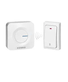 ORNO Vezet&eacute;k n&eacute;lk&uuml;li csengő, akkumul&aacute;tor n&eacute;lk&uuml;l gombbal, feh&eacute;r, vevő t&aacute;p: 230V, 36 f&eacute;le csengő hang, 200 m