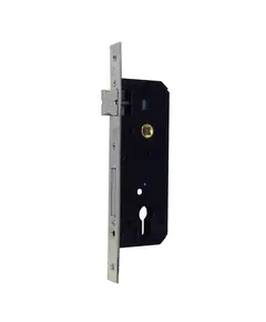 VIRO Bevésőzár kilincs + retesz 85mm, zártest 170x50x15mm, frontlemez 240x22x2,5mm, cil-front: 35mm, krómozott