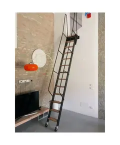 FANTOZZI MEZZANINE galéria feljáró létra ELEGANT kivitel, kapaszkodó vastagsága: 44cm, mélység: 12cm, magasság: 200/300, színek: fehér, szürke, fekete