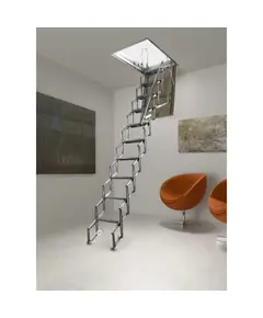 FANTOZZI ACI ALLUMINIO kézi nyitású padlásfeljáró STANDARD kivitelben, csapónyílás: 120x70, magasság: 276/300, ajtó vastagság: 18/28