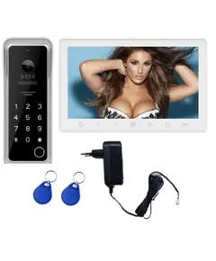 HONNOR SECURITY Video Kaputelefon szett, digitális, 2 vezetékes, EM 125Khz kártyás és számkódos (PIN) beléptetéssel, 7" TFT-LCD monitor 