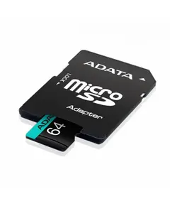 ADATA SD k&aacute;rtya, 64GB, 100MB/s olvas&aacute;si sebess&eacute;g, 85MB/s &iacute;r&aacute;si sebess&eacute;g, adapterrel