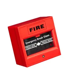 HONNOR SECURITY V&eacute;szhelyzeti ajt&oacute;nyit&oacute; gomb, bet&ouml;rhető &uuml;veg, tűz&aacute;ll&oacute;, NO\NC\COM kimenet, piros sz&iacute;nű