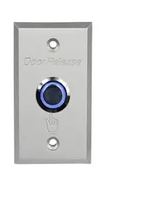 HONNOR SECURITY HS-K4A-LED kiengedőgomb, nyom&oacute;gomb, LED h&aacute;tt&eacute;rvil&aacute;g&iacute;t&aacute;ssal, s&uuml;llyesztett szerel&eacute;sű, rozsdamentes, alu, robusztus,  91x28x20mm