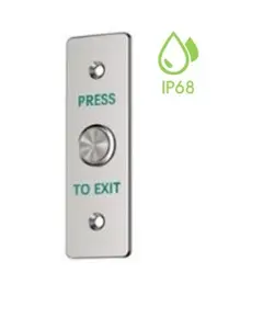 HONNOR SECURITY kil&eacute;pő gomb, nyom&oacute;gomb, IP66 k&uuml;lt&eacute;ri v&iacute;z&aacute;ll&oacute; rozsdamentes ac&eacute;l, s&uuml;llyesztett szerel&eacute;sű, 115x40mm