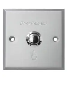 HONNOR SECURITY Kiengedő gomb, nyom&oacute;gomb, s&uuml;llyesztett szerel&eacute;sű, rozsdamentes, alu, robusztus, kiengedő 86x86x33 mm