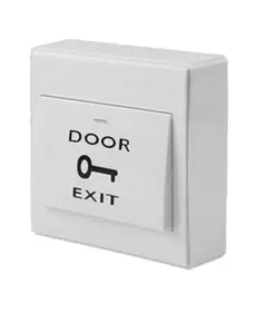 HONNOR SECURITY Műanyag, feh&eacute;r, falon k&iacute;v&uuml;li nyom&oacute;gomb "EXIT" felirattal, NO/C/NC kontaktus, 86x86cm,