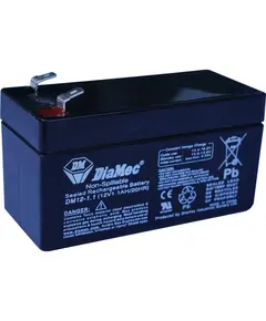 DIAMEC AGM (VRLA/SLA) gondoz&aacute;smentes z&aacute;rt akkumul&aacute;tor biztons&aacute;gtechnikai rendszerekhez &eacute;s elektromos j&aacute;t&eacute;kokhoz, ciklikus haszn&aacute;latra, 12 V, 1,2 Ah, 97 x 43 x 52 mm, 0,45 kg
