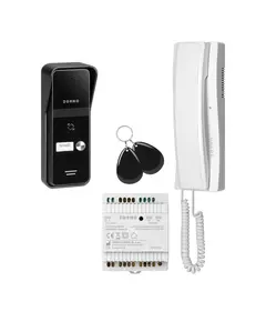 ORNO ENIR, egylak&aacute;sos audio kaputelefon-k&eacute;szlet, 2-vezet&eacute;kes, DIN-s&iacute;nre szerelhető t&aacute;pegys&eacute;g, RFID k&aacute;rtyaolvas&oacute;s, feh&eacute;r