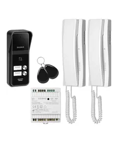 ORNO ENIR MULTI, k&eacute;tlak&aacute;sos audio kaputelefon-k&eacute;szlet, 2-vezet&eacute;kes, DIN s&iacute;nre szerelhető t&aacute;pegys&eacute;g RFID k&aacute;rtyaolvas&oacute;s, feh&eacute;r