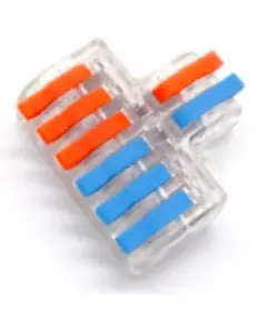 SOLLEYSEC elektromos gyorscsatlakoz&oacute; kapocs WAGO csal&aacute;d term&eacute;keire hasonl&iacute;t, 2+6 8 tű, 2 eres vezet&eacute;ket  h&aacute;romfel&eacute; oszt, n&eacute;vleges fesz&uuml;lts&eacute;g: 250V, n&eacute;vleges &aacute;ram: 32A, vezet&eacute;kek &aacute;tm&eacute;rő: 0,08-4,0 mm, rug&oacute;: rozsdamentes ac&eacute;l, csatlakoz&oacute;: r&eacute;z