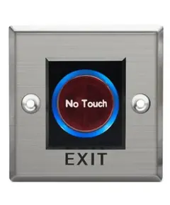 HONNOR SECURITY HS-K2B érintésmentes kiléptető gomb NC/NO/COM "NO TOUCH" és "EXIT" felirattal, 86x86x35mm