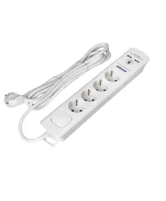 ORNO ORAE13243(GS)/W/3M t&uacute;lfesz&uuml;lts&eacute;g-v&eacute;dett eloszt&oacute;, 4 aljzattal, 3 m k&aacute;bellel, USB t&ouml;ltővel