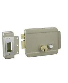 HONNOR SECURITY HS-Y044 Elektromos 12V DC rátét zár cilinderrel – nikkelezett vas, bal