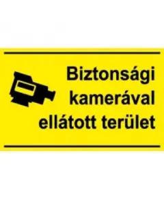 HONNOR SECURITY Biztons&aacute;gi kamer&aacute;val megfigyelt ter&uuml;let! matrica 250x160 mm