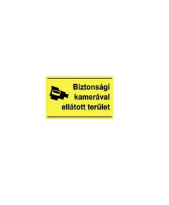 HONNOR SECURITY Biztons&aacute;gi kamer&aacute;val megfigyelt ter&uuml;let! t&aacute;bla 250x160 mm
