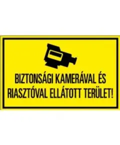 HONNOR SECURITY Kamer&aacute;val megfigyelt &eacute;s riaszt&oacute;val ell&aacute;tott ter&uuml;let! matrica 160x100 mm