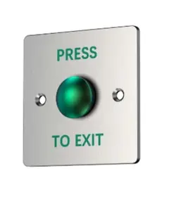 HONNOR SECURITY HS-K819-D Rozsdamentes ac&eacute;l gombos kil&eacute;ptető nyom&oacute;gomb, 86x86mm, z&ouml;ld gomba alak&uacute;, IP67