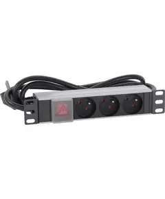 PULSAR PDU-10-3E Power distribution unit 230VAC &ndash; 3 aljzat &ndash; 10" Rack &ndash; 1U &ndash; alum&iacute;nium keret &ndash; 1.73m k&aacute;bel