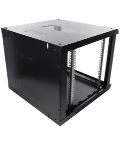 PULSAR 9U / 19&rdquo; RACK szekr&eacute;ny, falra szerelhető, &ouml;sszeszerel&eacute;sre k&eacute;sz, fekete, 600x600
