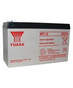 YUASA NP7-12L 7Ah 12V SLA/AGM pr&eacute;mium UPS akkumul&aacute;tor F2/T2 sz&eacute;les sarus IP20 fekete