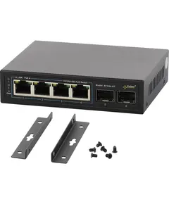 PULSAR SFG64WP-BT 6-port PoE switch 4x PoE 2x Uplink IP66 kültéri fali ház fekete