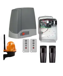 PROTECO Tolókapu mozgató szett, 800kg-os kapuig, 230V-os PROTECO motor, TECNO vezérléssel 2db 433MHz-es ugrókódos távirányítóval, infrasorompóval, villogóval