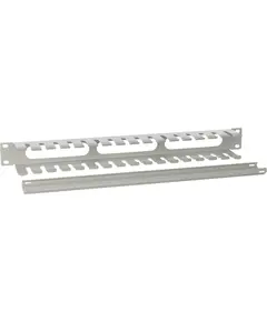 PULSAR Metal cable management panel 1U vízszintes szürke fedéllel IP20 acél 482 mm x 44 mm professzionális kivitel