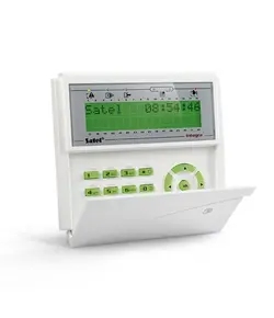 SATEL LCD kezelő INTEGRA központokhoz, kártyaolvasóval és lenyíló billentyűzetvédővel, fehér