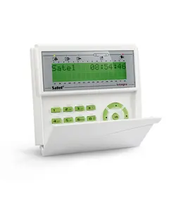 SATEL LCD kezelő INTEGRA központokhoz, lenyíló billentyűzetvédővel, fehér háttérfény és kijelző