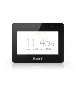 SATEL 4.3" érintőképernyős kezelő, fekete, Mifare hitelesítés