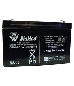 DIAMEC AGM akkumulátor, 6V / 12Ah, zárt, gondozásmentes