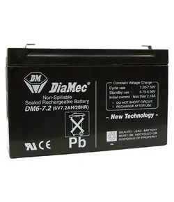 DIAMEC AGM akkumulátor, 6V / 7,2Ah, zárt, gondozásmentes