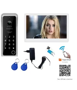 HONNOR SECURITY Video Kaputelefon szett digitális, 2 vezetékes, 125Khz kártyás és számkódos, Wifi, TUYA app vezérlés érintő képernyős 7" monitor