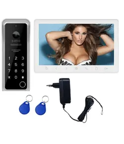 HONNOR SECURITY Video Kaputelefon szett, digitális, 2 vezetékes, EM 125Khz kártyás és számkódos (PIN) beléptetéssel, 7" TFT-LCD monitor 