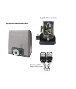 TIGERMAT TM-SL800 Kit_mag_mTX - automata tolókapu motor és vezérlés 2db speciális ugrókódos 433Mhz-es távirányítóval, mágneses végálláskapcsolóval, max.800kg