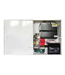 SOLLEYSEC Szünetmentes előszerelt beltéri egység videómegfigyelő rendszerekhez. Szabotázsvédett fém dobozában, hely kialakítva egy 12V-18Ah akkumulátor és az NVR részére. Nem igényel külső UPS-t, 3-4h folyamatos működést biztosít áramszünetkor is