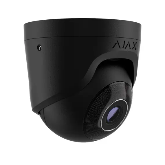 AJAX SYSTEMS Ajax IP dome kamera, 5 MP, 4 mm, 2880 x 1620 PX, WDR, @ 25 fps (3K UHD) (8EU) ASP, fekete