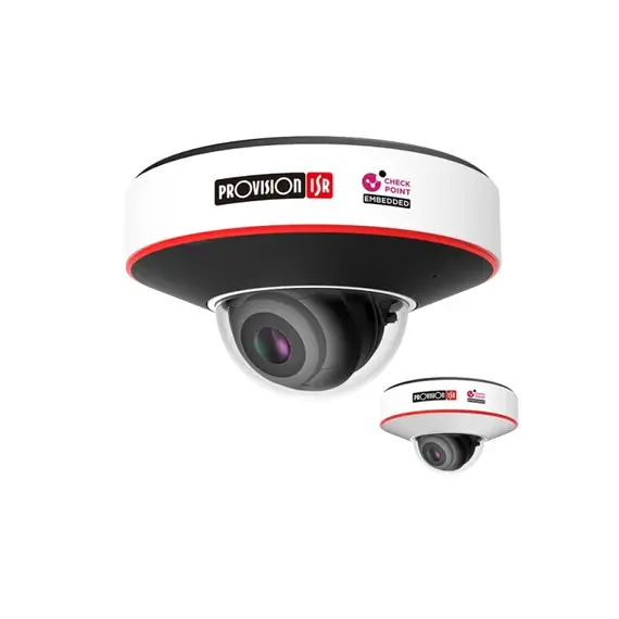 PROVISION-ISR 10m IR 8MP DDA Analytics fix lencse Kis vandálbiztos dóm kamera beépített CheckPoint védelemmel
