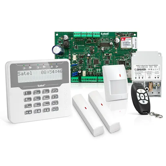 SATEL Riasztóközpont (VERSAPLUS 1db), kezelővel (VERSALCDMWH 1db), transzformátor (TR40VA 1db), vezeték nélküli rendszervezérlő (VERSAMCU 1db)