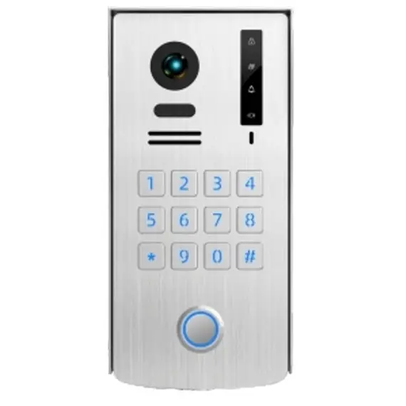 HONNOR SECURITY Videó kaputelefon 1 hívógombos kültéri egység vandálbiztos, nyomógombos kódzáras, 110° 1080P CMOS kamerával, IP66 védelem