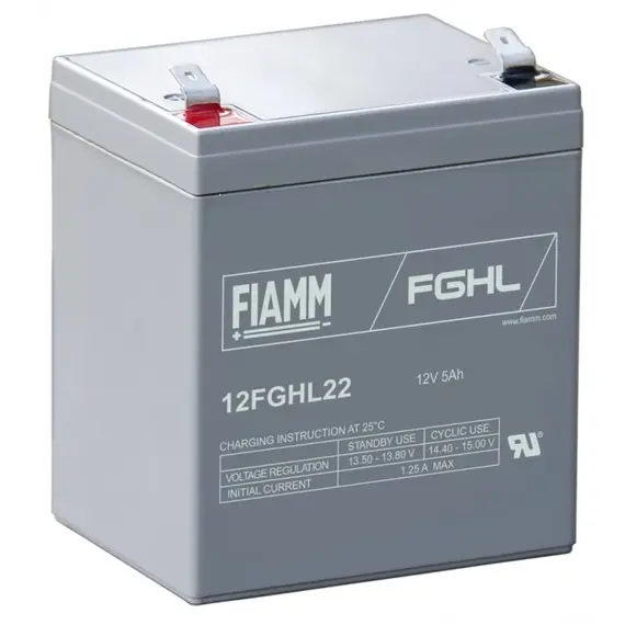 FIAMM 12FGHL22, FIAMM prémium akkumulátor, 12V/5Ah, 1,9 kg, h: 90 sz: 70 m: 101mm