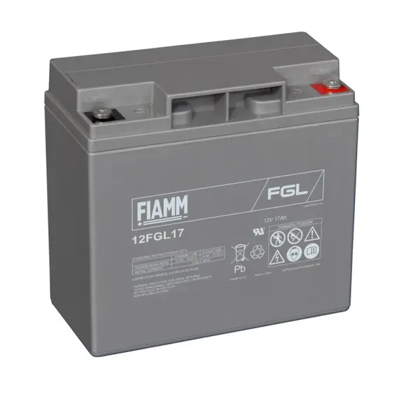 FIAMM 12FGL17, FIAMM prémium akkumulátor, 12V/17Ah, 6 kg, h: 181 sz: 76 m: 167mm