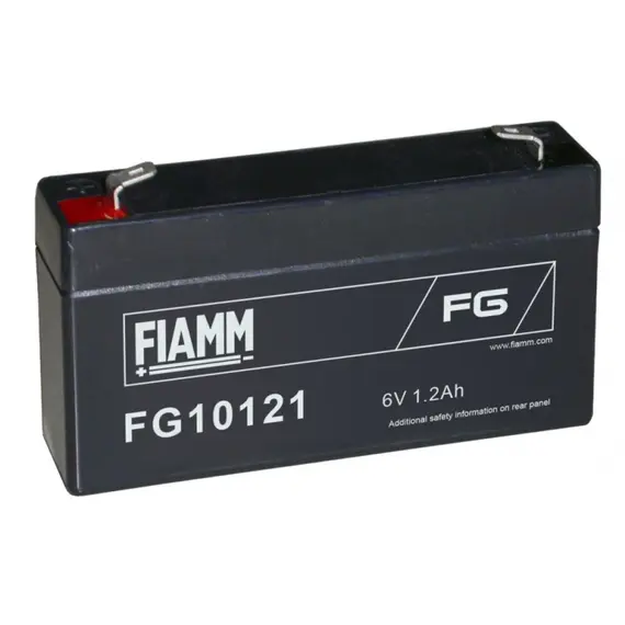 FIAMM FG10121, FIAMM prémium akkumulátor, 6V/1,2Ah, 0,3 kg, h: 97 sz: 24 m: 51mm